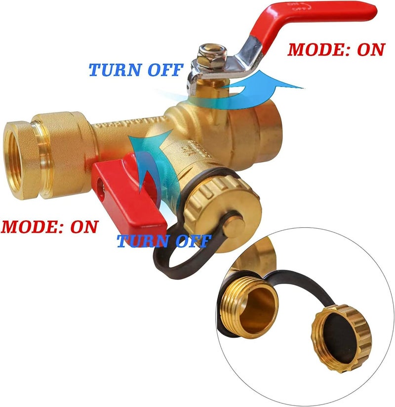 LIULO TOOL 3/4 Inch IPS Isolator Tankless Water Heater Service Valve Kit, with Pressure Relief Valve, Clean Brass - Image 4